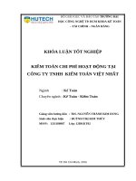 Kiểm toán chi phí hoạt động trong tại công ty TNHH kiểm toán việt nhất 