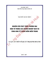 NGHIÊN cứu PHÁT TRIỂN THƯƠNG mại điện tử TRONG các DOANH NGHIỆP DỊCH vụ VÙNG KINH tế TRỌNG điểm MIỀN TRUNG 