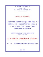 HOÀN THIỆN CÔNG tác QUẢN TRỊ NGUỒN NHÂN lực tại NGÂN HÀNG THƯƠNG mại cổ PHẦN NGOẠI THƯƠNG VIỆT NAM   CHI NHÁNH THANH hóa 