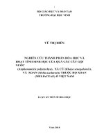 Nghiên cứu thành phần hóa học và hoạt tính sinh học của quả các cây gội nước (anphanamixis polystachya), xà cừ (khaya senegalensis) và xoan (melia azedarach) thuộc họ xoan (meliaceae) ở việt nam 