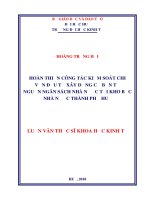 Hoàn thiện công tác kiểm soát chi vốn đầu tư xây dựng cơ bản từ nguồn Ngân sách Nhà nước tại Kho bạc Nhà nước thành phố Huế