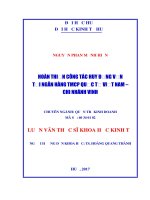 HOÀN THIỆN CÔNG tác HUY ĐỘNG vốn tại NGÂN HÀNG THƯƠNG mại cổ PHẦN QUỐC tế VIỆT NAM   CHI NHÁNH VINH 