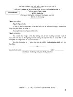 Đề thi HSG môn ngữ văn 9