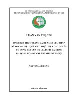 Đánh giá thực trạng và đề xuất giải pháp nâng cao hiệu quả việc thực hiện các quyền sử dụng đất của hộ gia đình, cá nhân tại quận Hoàng Mai, thành phố Hà Nội