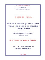 Hoàn thiện công tác quản lý tài chính theo cơ chế tự chủ tại Sở Tài chính tỉnh Quảng Bình