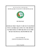 Đánh giá thực trạng và đề xuất giải pháp nâng cao hiệu quả công tác thu hồi đất tại một số dự án trên địa bàn xã Cự Khê, huyện Thanh Oai, thành phố Hà Nội