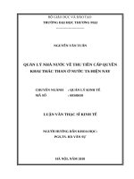 Quản lý nhà nước về thu tiền cấp quyền khai thác than ở nước ta hiện nay