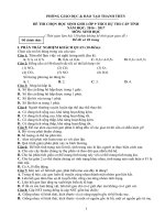 Đề thi HSG môn sinh hoc 9