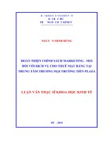 Hoàn thiện chính sách Marketing – Mix đối với dịch vụ cho thuê mặt bằng tại Trung tâm thương mại Trường Tiền Plaza