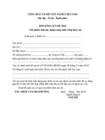 Đơn đề nghị hỗ trợ nuôi trồng thủy sản