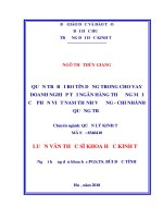 Quản trị rủi ro tín dụng trong cho vay doanh nghiệp tại Ngân hàng thương mại cổ phần Việt Nam Thịnh Vượng - Chi nhánh Quảng Trị