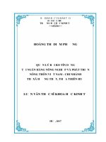QUẢN lý rủi RO tín DỤNG tại NGÂN HÀNG NÔNG NGHIỆP và PHÁT TRIỂN NÔNG THÔN VIỆT NAM   CHI NHÁNH THỊ xã HƯƠNG THỦY, THỪA THIÊN HUẾ 