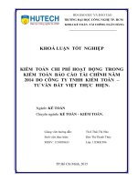 Kiểm toán chi phí bán hàng và chi phí quản lý doanh nghiệp phát sinh trong kỳ của đơn vị sản xuất do công ty TNHH kiểm toán   tư vấn đất việt thực hiện 