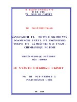 Nâng cao chất lượng tín dụng cho vay doanh nghiệp xây lắp tại Ngân hàng TMCP Đầu tư và Phát triển Việt Nam – Chi nhánh Quảng Bình