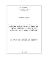 HOÀN THIỆN CÔNG tác QUẢN lý THU THUẾ THU NHẬP cá NHÂN tại CHI cục THUẾ THÀNH PHỐ HUẾ, TỈNH THỪA THIÊN HUẾ 
