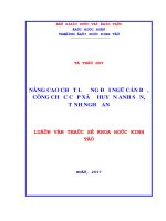 NÂNG CAO CHẤT LƯỢNG đội NGŨ cán bộ, CÔNG CHỨC cấp xã ở HUYỆN ANH sơn, TỈNH NGHỆ AN 
