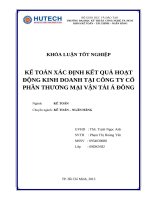 Kế toán xác định kết quả hoạt động kinh doanh tại cty CP TM vận tải á đông 