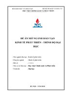 ĐỀ ÁN MỞ NGÀNH ĐÀO TẠO KINH TẾ PHÁT TRIỂN - TRÌNH ĐỘ ĐẠI HỌC