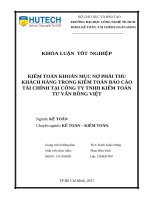 Kiểm toán khoản mục nợ phải thu khách hàng trong kiểm toán báo cáo tài chính tại công ty tnhh kiểm toán tư vấn rồng việt 