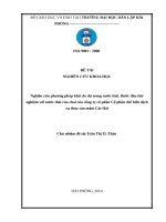 Nghiên cứu phương pháp khử clo dư trong nước thải  bước đầu thử nghiệm với nước thải rủa chai của công ty cổ phần cổ phần chế biến dịch vụ thủy sản mắm cát hải 