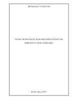 TÀI LIỆU HƯỚNG DẪN SỬ DỤNG PHẦN MỀM CƠ SỞ DỮ LIỆU PHIÊN BẢN SỬ DỤNG TẠI BỘ GDĐT