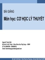 BÀI GIẢNG môn cơ học lý THUYẾT 