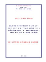 Hoàn thiện công tác quản lý đầu tư xây dựng cơ sở hạ tầng bằng nguồn vốn ngân sách Nhà nước ở khu công nghiệp Tây Bắc Đồng Hới, tỉnh Quảng Bình