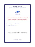 NGHIÊN cứu THƯƠNG HIỆU tổ CHỨC VÀ THƯƠNG HIỆU CÁ NHÂN TRONG LĨNH vực BÁO CHÍ TẠI VIỆT NAM (tt) 