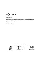 HỘI THẢO Chủ đề 1 : Vai trò và trách nhiệm trong một nhóm phát triển game – ai làm gì ?