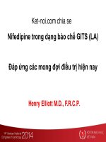 Nifedipine trong dạng bào chế GITS (LA) đáp ứng các mong đợi điều trị hiện nay  