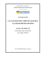 Các giải pháp phát triển du lịch mice tại tp hồ chí minh 