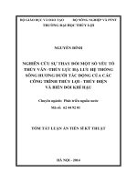 NGHIÊN CỨU SỰ THAY ĐỔI MỘT SỐ YẾU TỐ  THỦY VĂN THỦY LỰC HẠ LƯU HỆ THỐNG  SÔNG HƯƠNG DƯỚI TÁC ĐỘNG CỦA CÁC   CÔNG TRÌNH THỦY LỢI  THỦY ĐIỆN  VÀ BIẾN ĐỔI KHÍ HẬU   