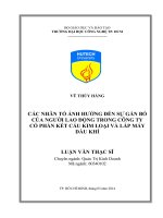Các nhân tố ảnh hưởng đến sự gắn bó của người lao động trong công ty cổ phần kết cấu kim loại và lắp máy dầu khí 