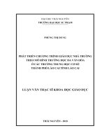Phát triển chương trình giáo dục nhà trường theo mô hình trường học đa văn hóa ở các trường trung học cơ sở thành phố lào cai tỉnh lào cai 