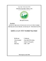 Đánh giá hiệu quả sử dụng đất sản xuất nông nghiệp trên địa bàn xã hà thượng   huyện đại từ   tỉnh thái nguyên 
