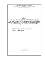 ĐÀO TẠO CHẤT LƯỢNG CAO TRÌNH ĐỘ ĐẠI HỌC THU HỌC PHÍ THEO CHI PHÍ ĐÀO TẠO VÀ ĐẢM BẢO CHẤT LƯỢNG ĐÁP ỨNG THÔNG TƯ 23/2014/TT-BGDĐT CỦA TRƯỜNG ĐẠI HỌC KHOA HỌC TỰ NHIÊN