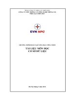 CHƢƠNG TRÌNH ĐÀO TẠO NÂNG BẬC CÔNG NHÂN TÀI LIỆU MÔN HỌC CƠ SỞ DỮ LIỆU