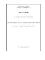 ỨNG DỤNG NHẬN DẠNG DANH THIẾP TIẾNG VIỆT TRÊN ANDROID