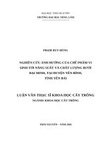 Nghiên cứu ảnh hưởng của chế phẩm vi sinh tới năng suất và chất lượng bưởi đại minh, tại huyện yên bình, tỉnh yên bái 