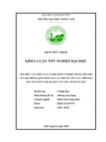 Tìm hiểu vai trò của cán bộ nông nghiệp trong hỗ trợ các hộ trồng quế tiếp cận các khoản vốn vay trên địa bàn xã xuân tầm   huyện văn yên   tỉnh yên bái 