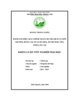 Đánh giá hiệu quả chính sách chi trả dịch vụ môi trường rừng tại xã xuân hòa   huyện bảo yên   tỉnh lào cai 