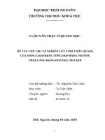 Chế tạo và nghiên cứu tính chất quang của màng graphene tổng hợp bằng phương pháp lắng đọng hóa học pha hơi 
