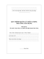 Hệ thống chất lượng, kế hoạch chất lượng của đơn vị thi công