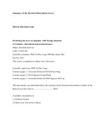 Hoàn thiện pháp luật về nuôi con nuôi có yếu tố nước ngoài ở việt nam – những vấn đề lý luận và thực tiễn tt tiếng anh 