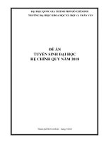 ĐỀ ÁN TUYỂN SINH ĐẠI HỌC HỆ CHÍNH QUY TRƯỜNG ĐẠI HỌC KHOA HỌC XÃ HỘI VÀ NHÂN VĂN