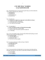 Trắc nghiệm LUẬT KINH DOANH