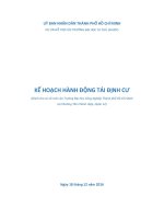 KẾ HOẠCH HÀNH ĐỘNG TÁI ĐỊNH CƯ (Dành cho cơ sở mới của Trường Đại Học Công Nghiệp Thành phố Hồ Chí Minh tại Phường Tân Chánh Hiệp, Quận 12)
