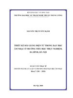 (Luận văn thạc sĩ) Thiết kế bài giảng điện tử trong dạy học âm nhạc ở trường Tiểu học Thực Nghiệm, Ba Đình, Hà Nội