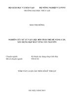 Nghiên cứu xử lý vật liệu bồi tích trẻ để nâng cấp, xây dựng đập đất vùng tây nguyên