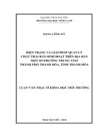 Hiện trạng và giải pháp quản lý rác thải sinh hoạt trên địa bàn một số phường trung tâm thành phố Thanh Hóa, tỉnh Thanh Hóa (Luận văn thạc sĩ)